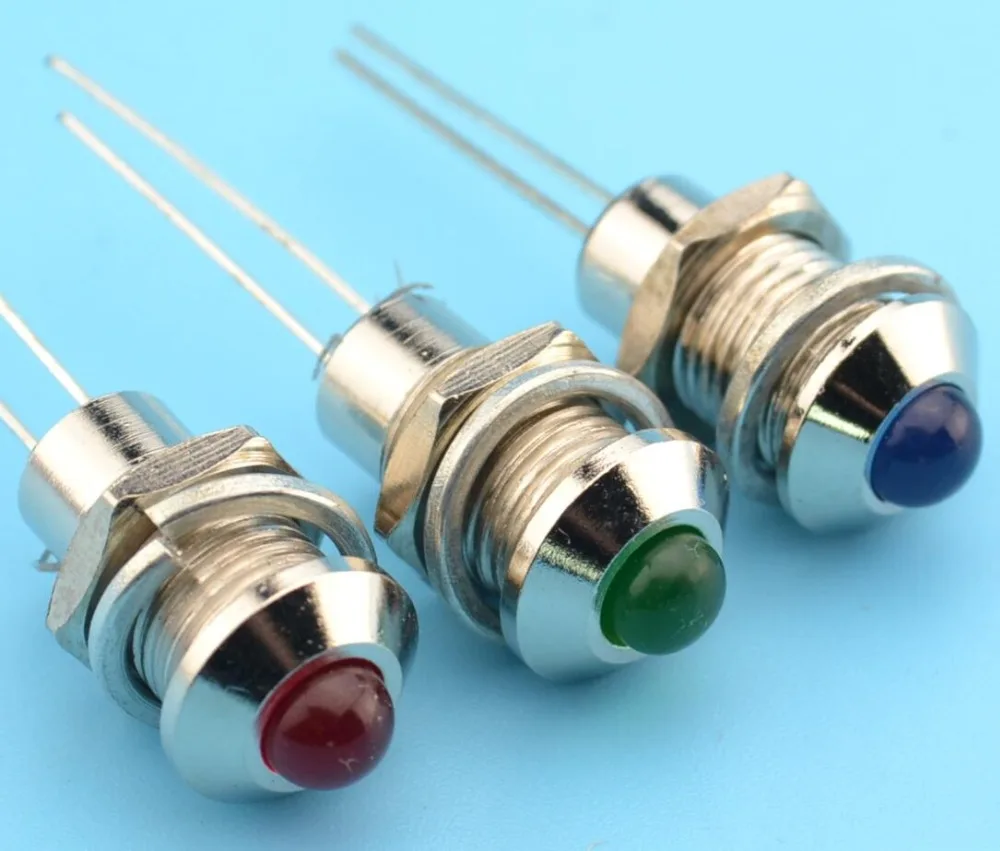 IP67 waterproof LED indicator light 8mm mounting signal lamp 12V red