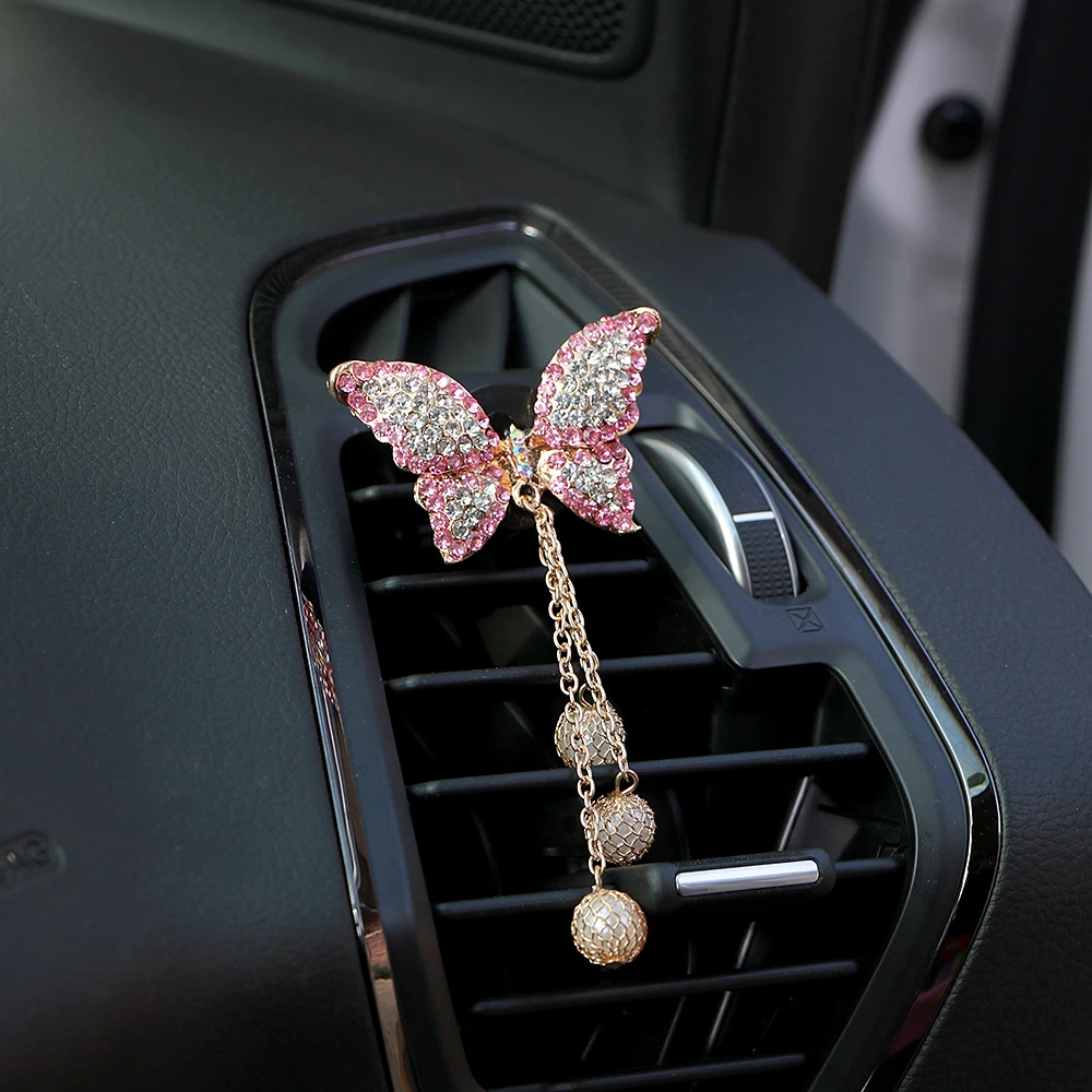 車の香水 人工クリスタル かわいい蝶の形をしたインテリアアクセサリー 固体の香りの芳香剤 車のスタイリング 芳香剤 Aliexpress
