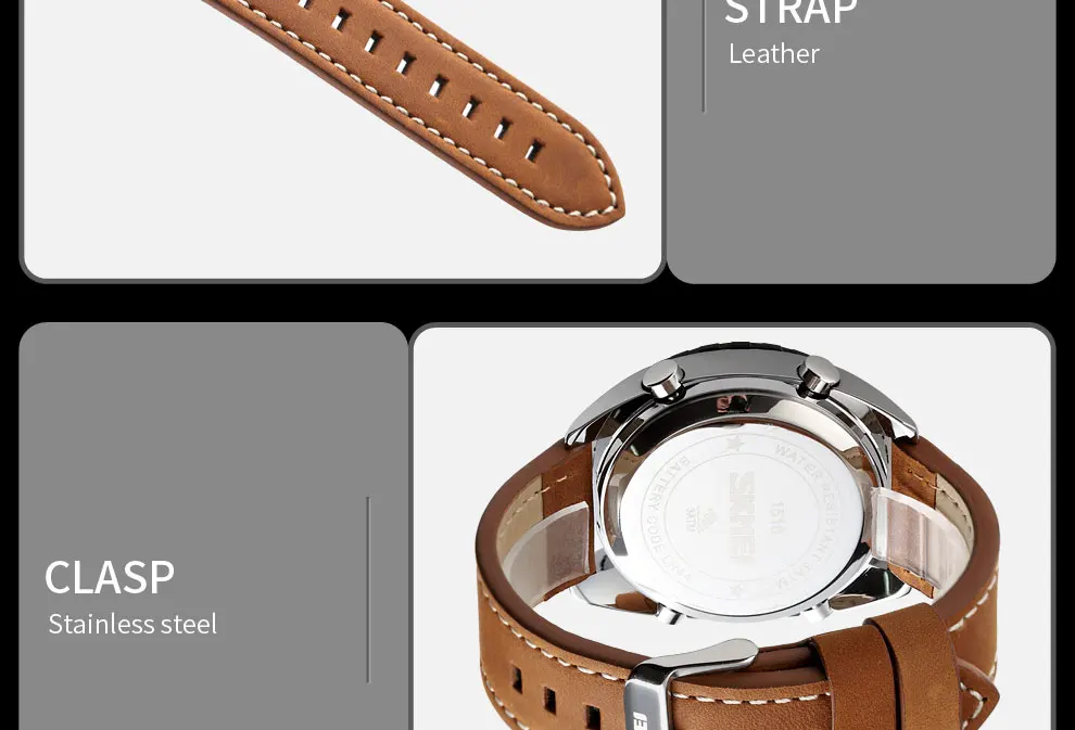 Новые брендовые Роскошные Кварцевые часы SKMEI, креативная Мода, мужские водонепроницаемые кварцевые наручные часы, мужские часы 1516
