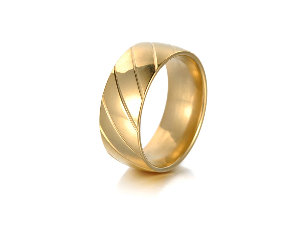 Creative 8mm Slash Cutting Stainless Steel Ring For Women Simple Couple Titanium Steel Wedding Ring Jewelry R18122 couple rings