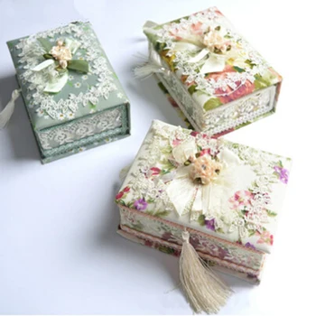 

1Pcs Rectangular Storage Container Jewelry Wedding Earring Organizer Box Lace Bracelet Jewelry Trinket Box Storage Gift Box