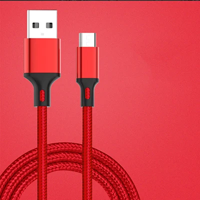 Sarika 0,5 м 1 м 1,5 м 2 м 3 м Micro USB кабель для мобильных телефонов Android Быстрая зарядка Макс A Microusb данных нейлоновый плетеный кабель провод - Цвет: Red