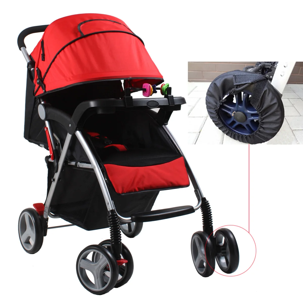 1Pcs Baby Pram Stroller Wheel Anti-Dirty Case Dustproof Protection Cover Fa S2C9 