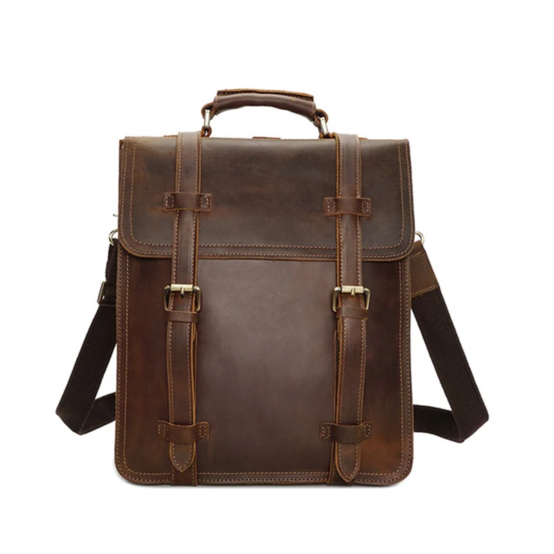 

2019 Men's Genuine Leather Casual Exquisite Handsome School Student Bag Retro Style Simple Classic Design High Quality Backpack