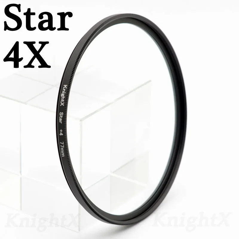 KnightX защитные фильтры MC UV для объектива фильтр nd для камеры аксессуары для камеры NIKON D5100 d5200 D5300 D3200 d3300 D5 P600 A100 t3i t5i 700d d5500 750d 52 - Цвет: Star 4X
