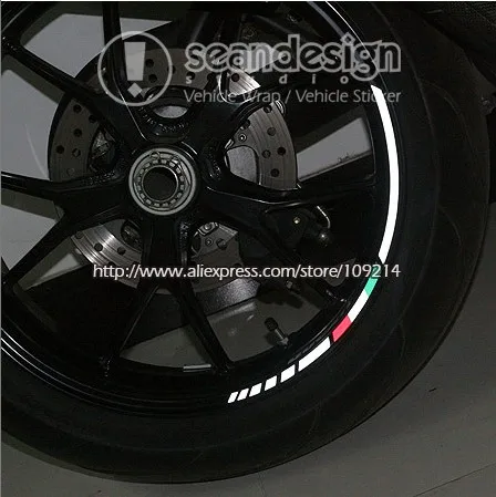 

Aprilia MV Agusta Benelli Italy Wheel Sticker Reflective Rim Stripe Tape A Bike Motorcycle Suitable for 17.18-inch tires