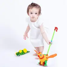 Ручная игрушка в виде животного в форме курицы, мультяшная тележка, игрушки для детей, для малышей, прогулки