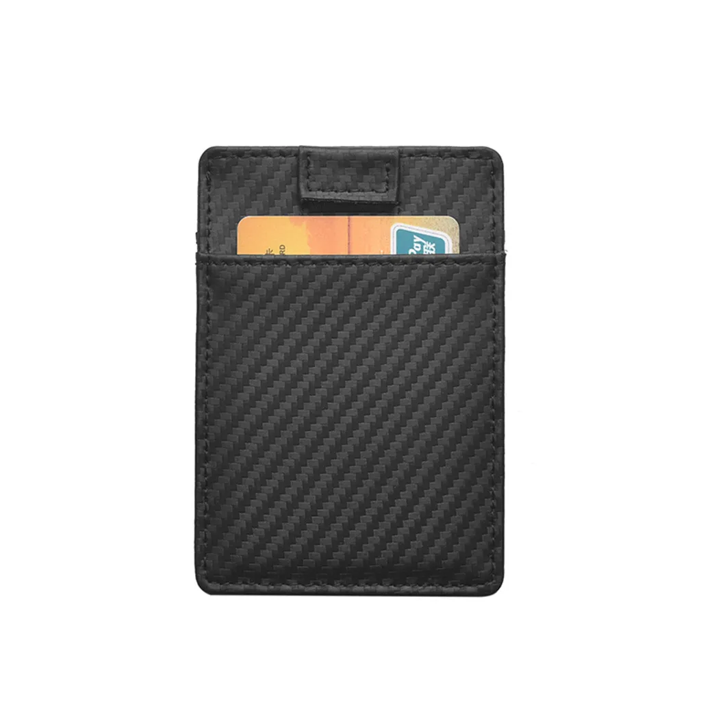 

Wallet Men Antimagnetic Carbon Fiber Card Package Leather Coin Purse Document Set Credit Card Set Huge Capacity men's purse