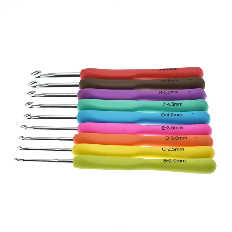 

9Pcs Soft handle Crochet Hook Set Mixed Metal Crochet Hook Women Home Yarn Knitting Needles Weave Knitting Crochet Hooks