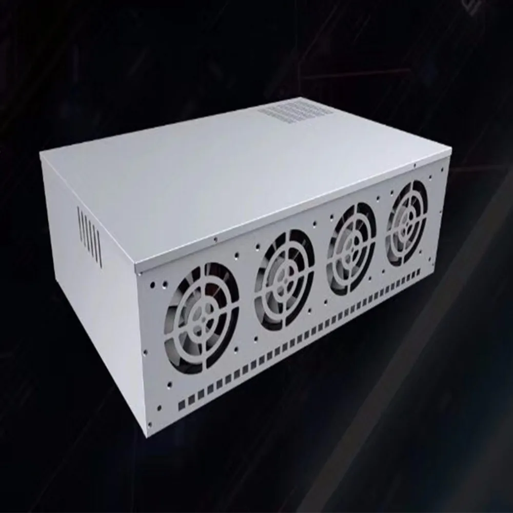 8 Graphics Server 4 Generation Mining Machine Chassis ATX Single Power Supply with 4 * 12cm Cooling Ball Fan