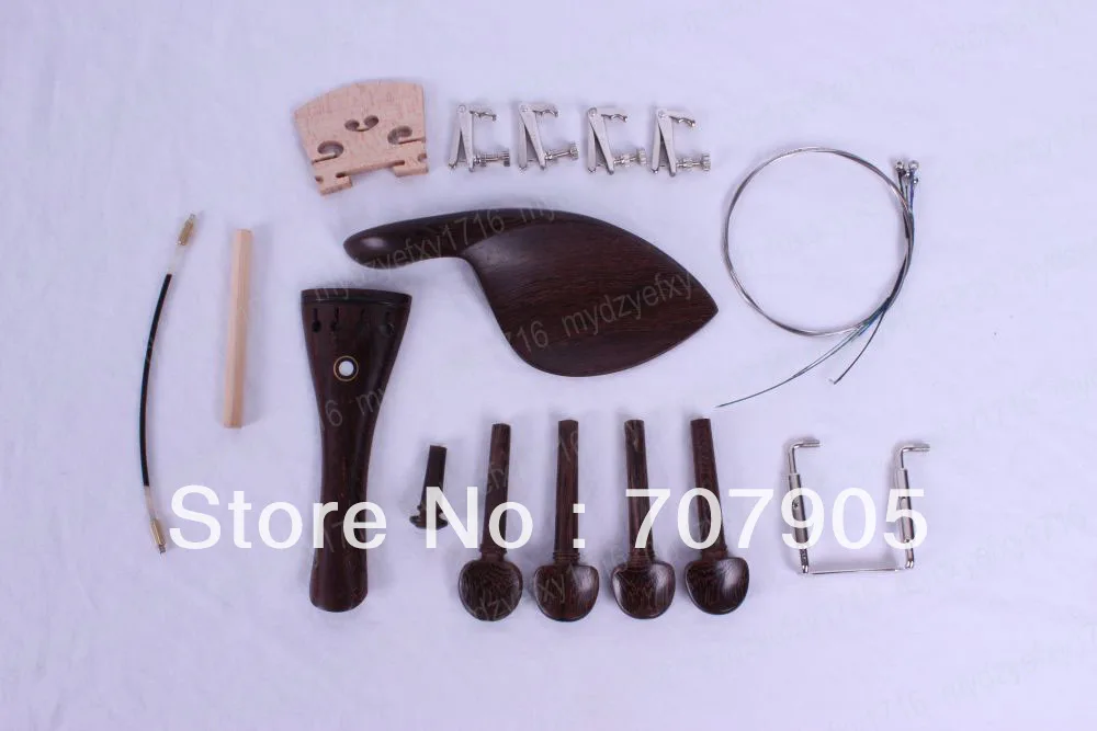 

New 3x tailpiece+chinrest+ endpin + 12x pegs Wings wood Shell inlay 4/4 Parts