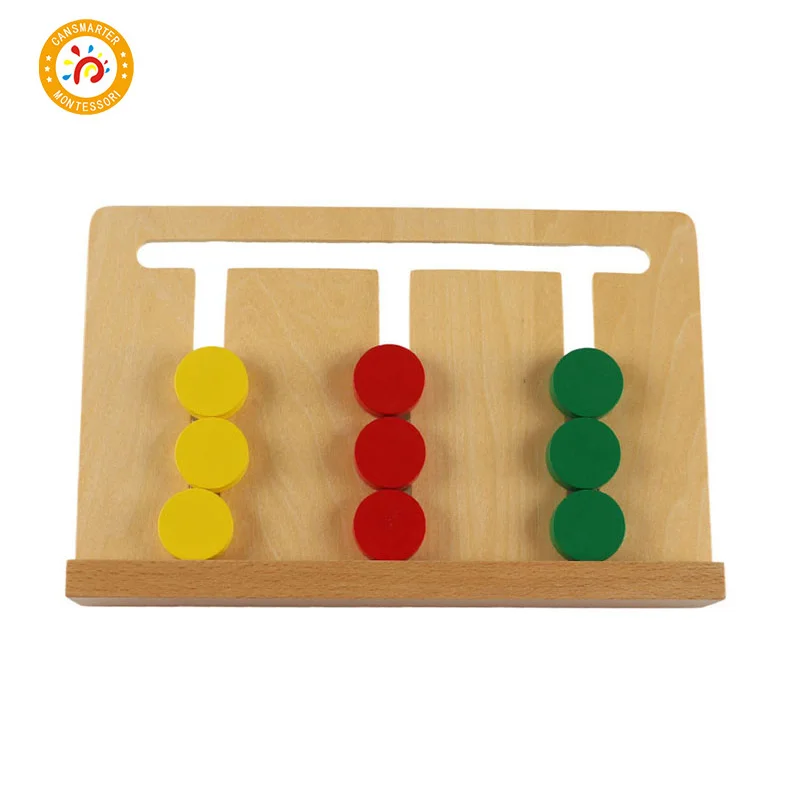 

Wooden Montessori Materials Toys Sensory Clever Board Puzzle Kids Math Training Wooden 3 Colors Box Game Toys Montessori SE046