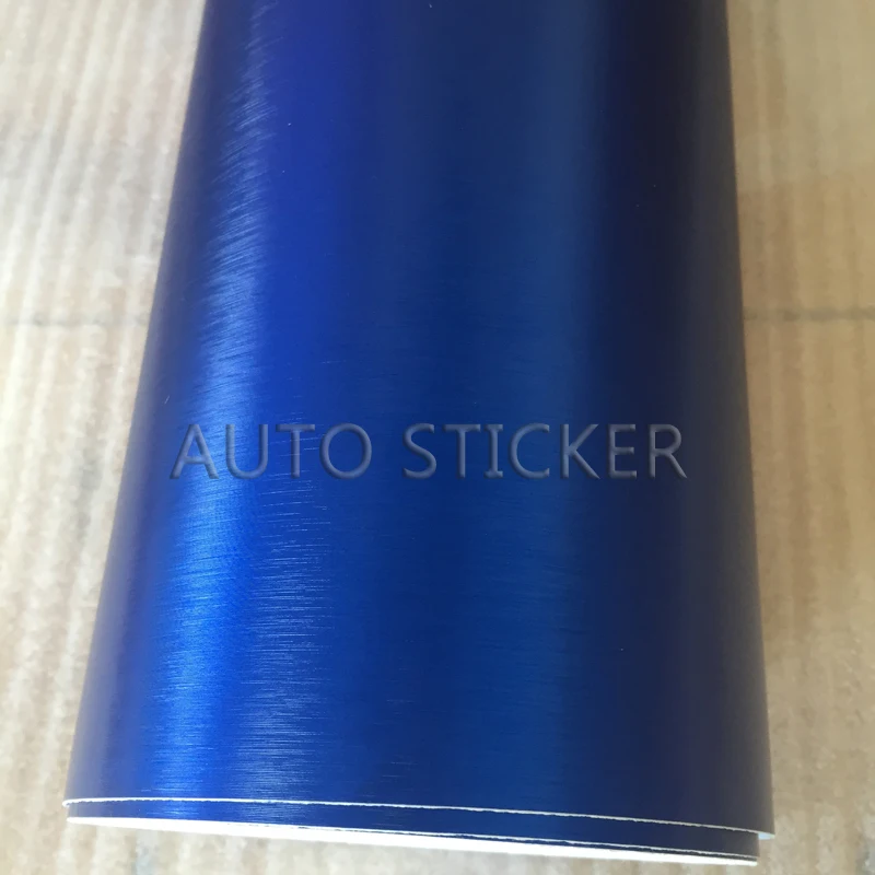 blue brushed metallic chrome car wrap 10