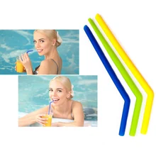 3 шт. многоразовые силиконовые трубочки с щетка для очистки подставка для вина бар пить соломы