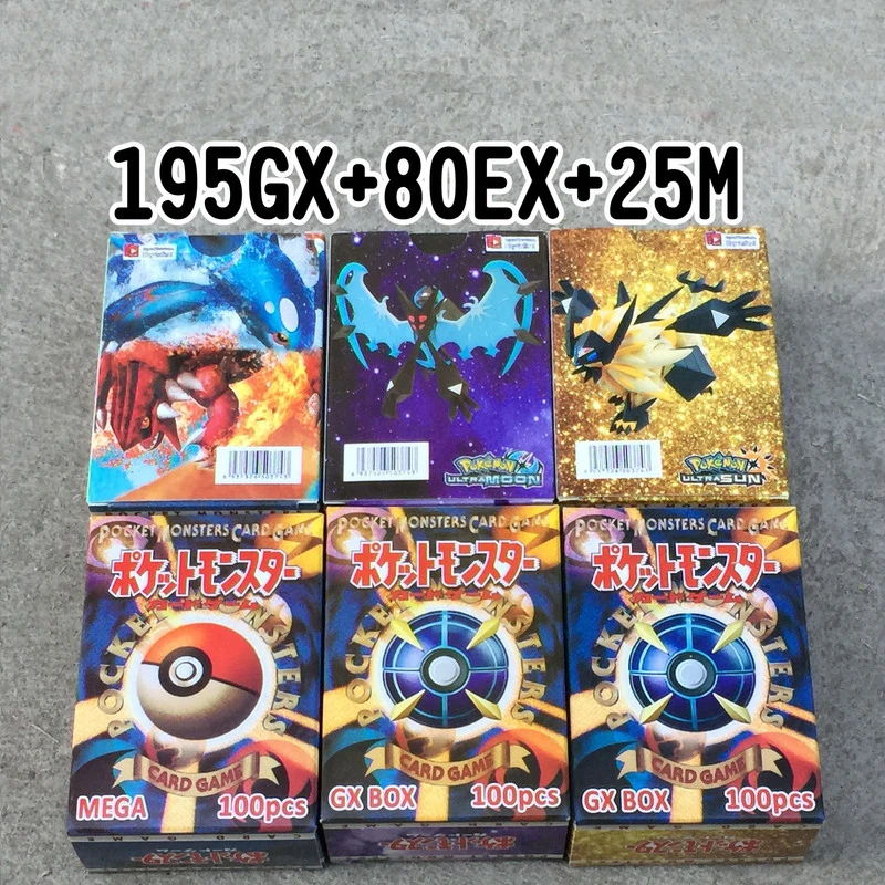 300 Pcs GX EX MEGA Shining Cards Game Battle Cartes pokemon cards 300pcs Trading Cards Game Children Takara Tomy Pokemon Toy