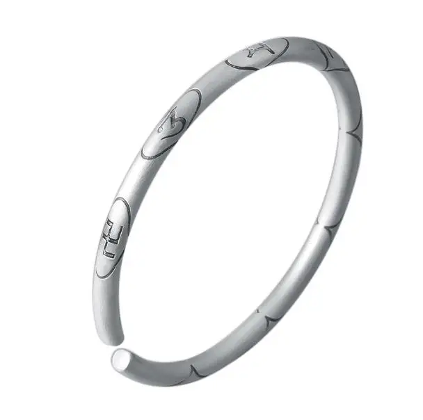 

JOOCHEER Sterling S999 999 silver Bangle plum blossom vintage ethnic bracelet size vitange ethnic chinese style