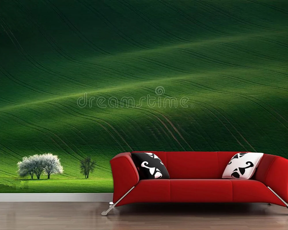 Обои 3d Papel de parede a green hill lanscape Настенные обои для гостиной телевизора дивана кухни