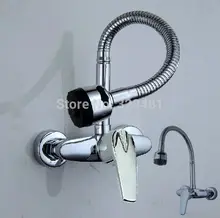 Single Handle Flexible faucet spout kitchen faucet mixer wall mounted kitchen sink faucet Free Shipping