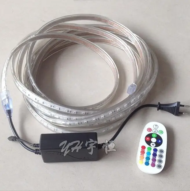 #cheap 1M 2M 3M 4M 5M 6M 7M 8M RGB Led Strip 5050 Waterproof Led Neon Light and 220V Led Strip Lights with controller
