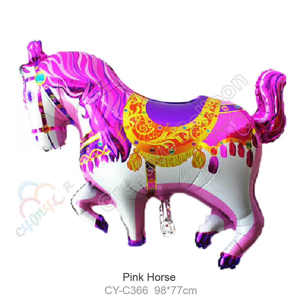 

Wholesale pink horse balloons birthday party supplies mylar balloon kids classic toys animal balloon helium balloon