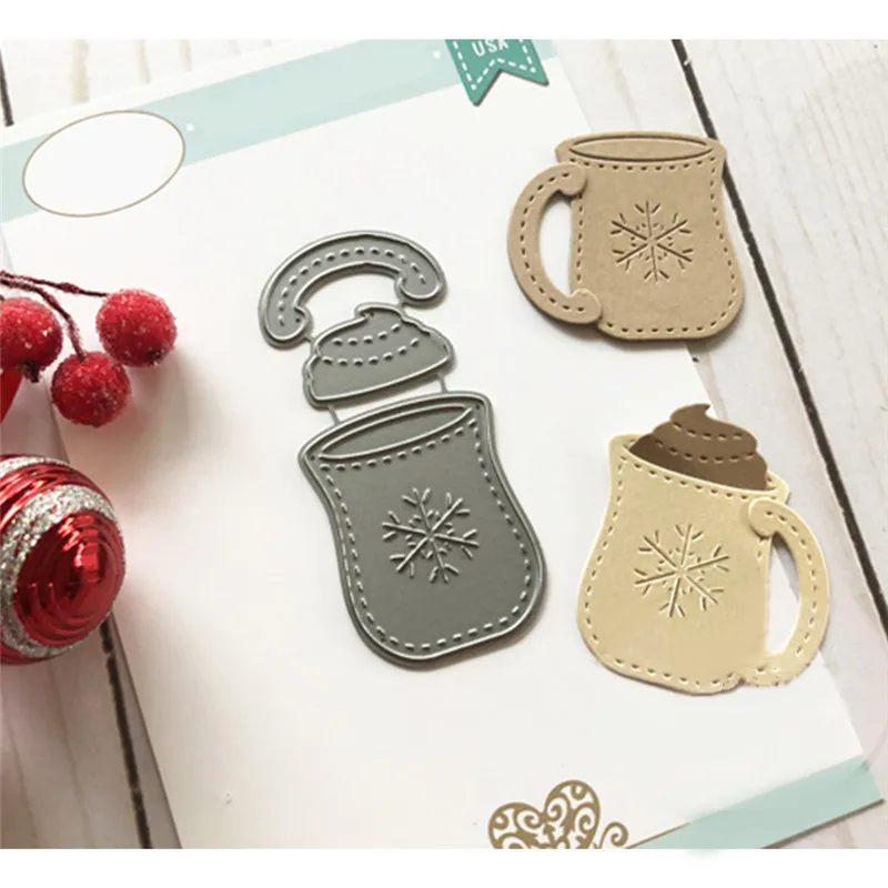 

Naifumodo Metal Cutting Dies Winter Mug Drink Scrapbooking 5pcs/lot for Craft Card DIY Embossing Cuts New Craft Photo Template