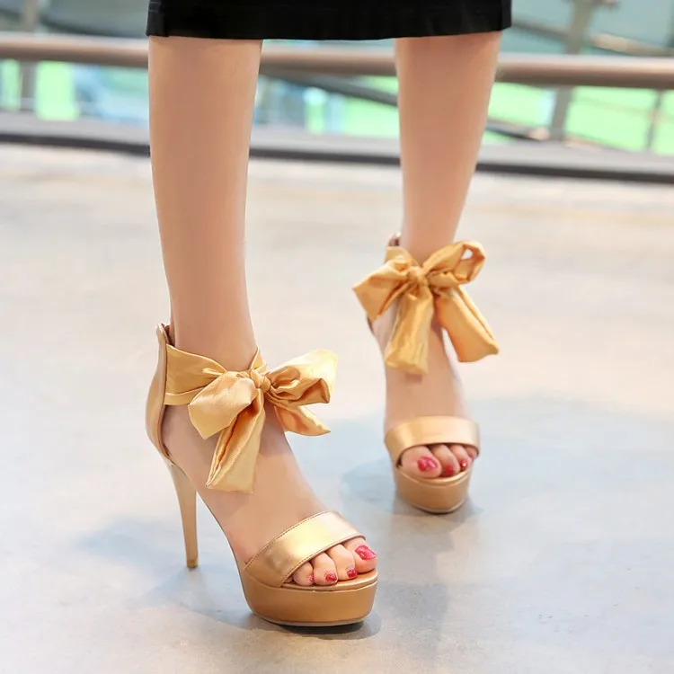 MAZIAO/летние женские туфли-лодочки на очень высоком тонком каблуке золотистого цвета с ремешком на щиколотке босоножки на молнии с бантом-бабочкой женские вечерние туфли для ночного клуба