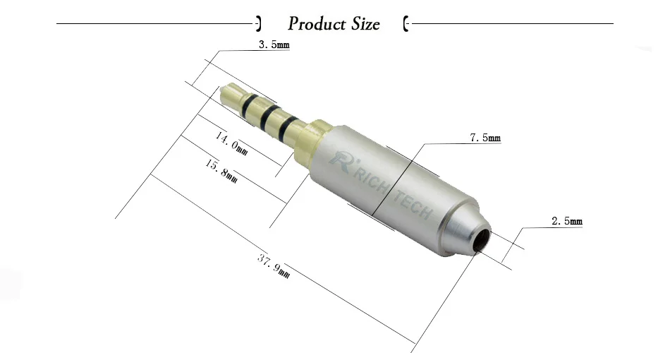 4 Poles 3.5mm Male Connector (14)