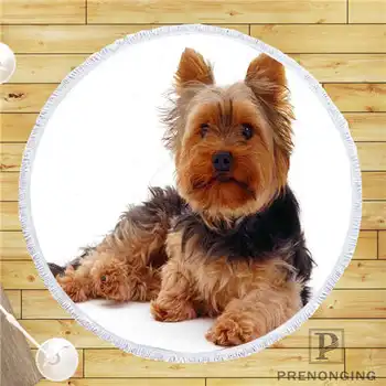 

Custom DIY Customized Microfiber Fabric Yorkshire-Terrier (1) Round Beach Blanket Towel Printed on Demand 150cm #19-01-28-4-117