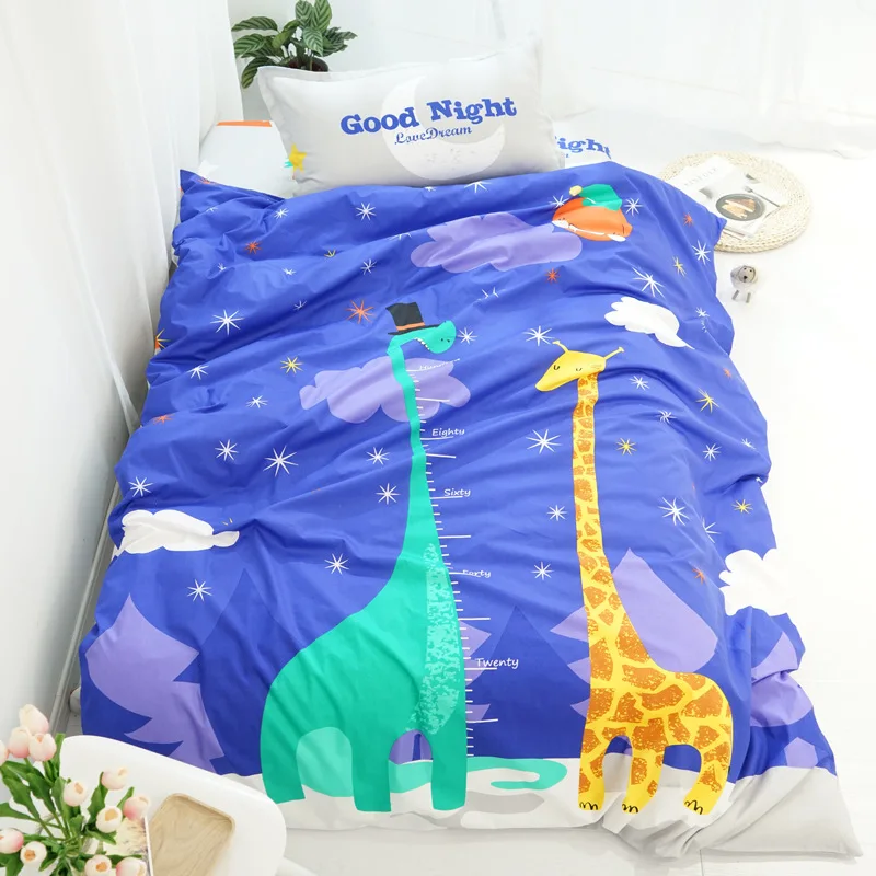 

100% Cotton Cartoon Hot Sale Bedding Set Winter Thickening Bed Linens 3/4pcs Duvet Cover Set Pastoral Bed Sheet Duvet Cover