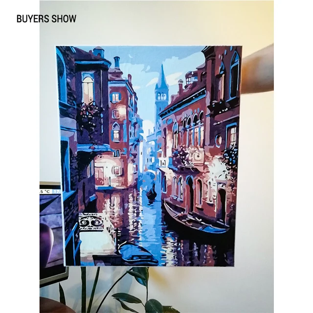 Frameless Venice Night Landscape DIY Digital Oil Painting By Numbers Europe Abstract Canvas Painting For Living Frameless Venice Night Landscape DIY Digital Oil Painting By Numbers Europe Abstract Canvas Painting For Living Room Wall Art