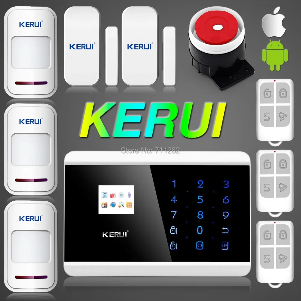 

KR-8218G Russian/English/French/Spanish Voice Latest Android Dual Net Touch keypad Color Display Dual Net PSTN GSM Alarm System