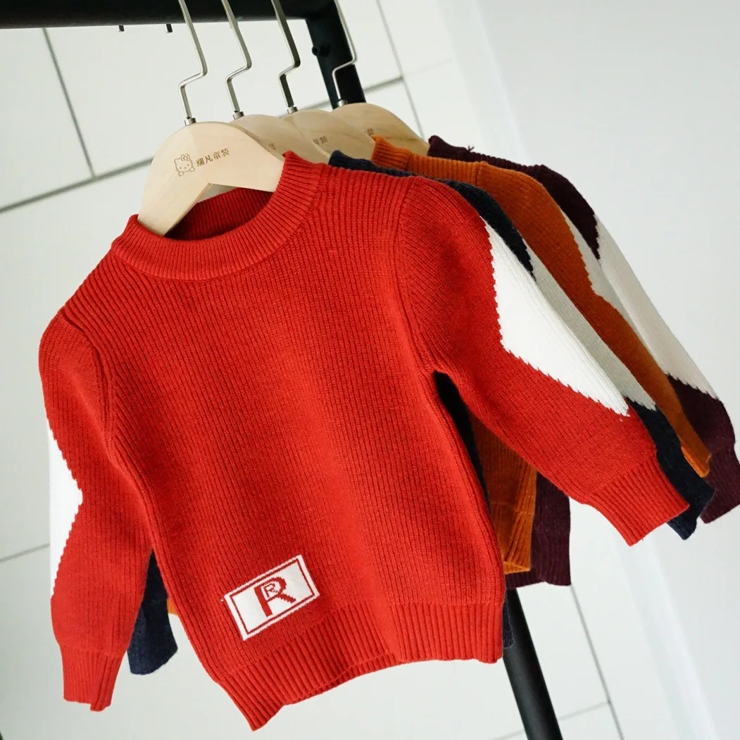 

Boys'sweater with Down Fashion New Style Knitted Sweater with Down and Thick Autumn and Winter Children's Sweater