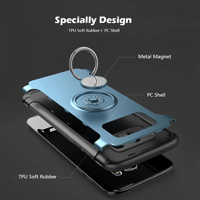 Автомобильный держатель чехол для samsung Galaxy S7 край S8 S9 Plus Note 8 9 A6 J4 J6 J8 J3 J5 J7 J2 Prime 2 PRO кольцо крышки 360