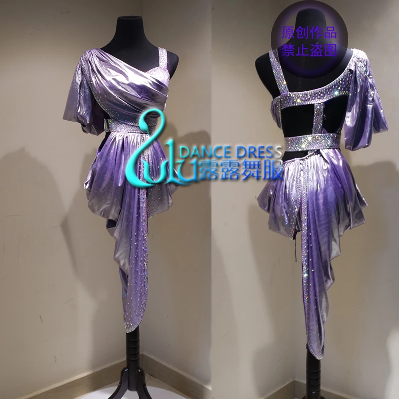 

Lilac colour color fabric Latin Ballroom Dance Dress Latin dance dress latin dance dress Ballroom Latin Dance Competition Dress
