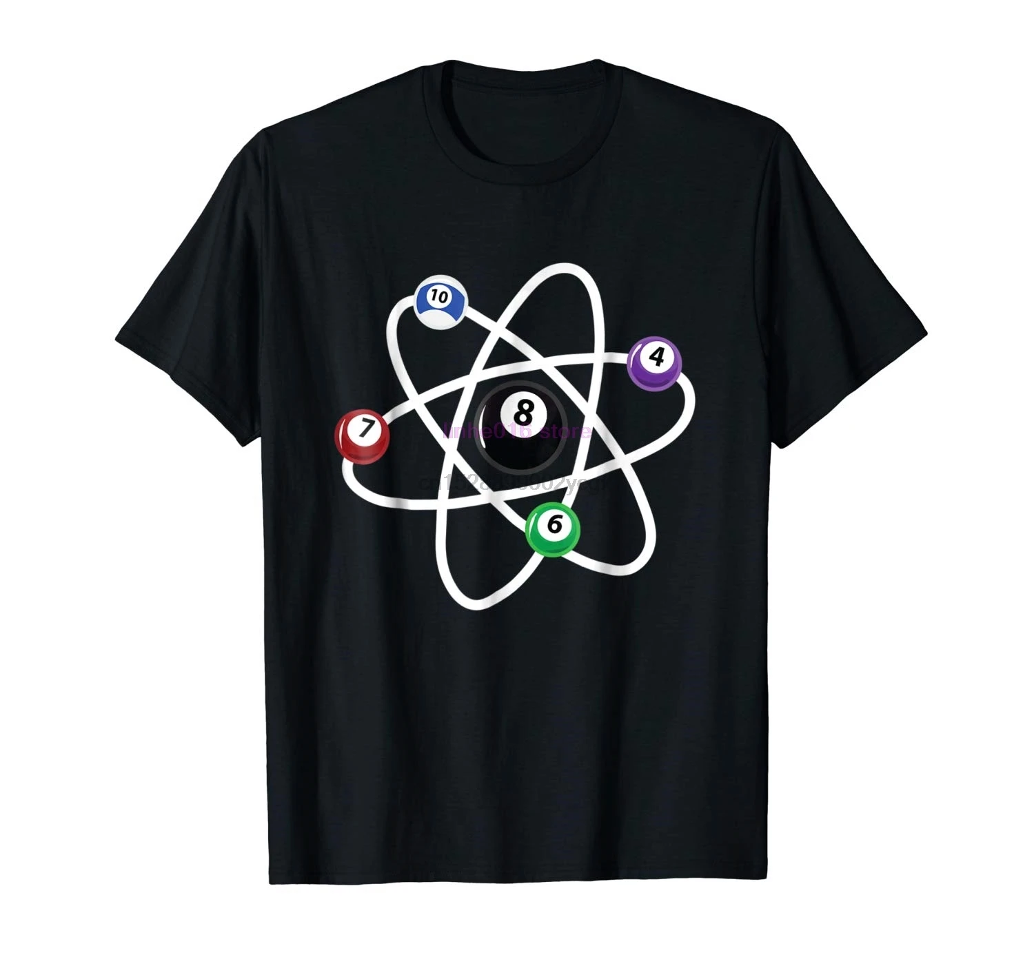 

GILDAN brand men shirt Billiards Atom Science Shirt 8 Ball Pool Lovers T Shirt
