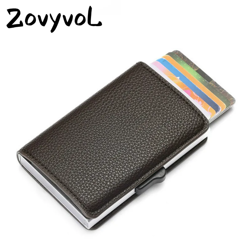 

ZOVYVOL 2019 New Credit Card Holder RFID Blocking Card Wallet for Travel Aluminum Box Fashion Soft Leather Slim Card Case MEN