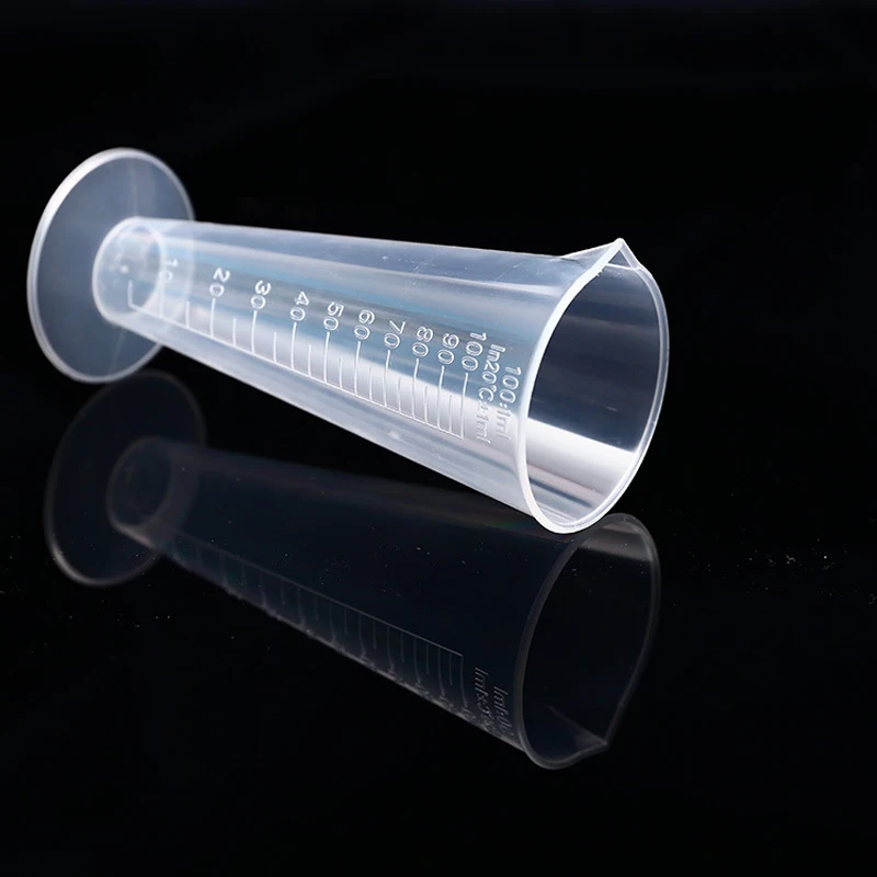 10pcs/pack 100ml Plastic Conical measuring cup Graduated conical measuring cylinder for chemistry lab or Kitchen tools