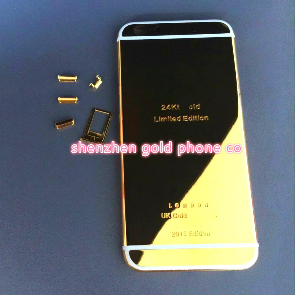 Middle Frame Rear Door Housing For Phone 6 6s Plus 24k Real Gold Plated Chassis Back Housing With Logo Card Tray Buttons Mobile Phone Housings Frames Aliexpress