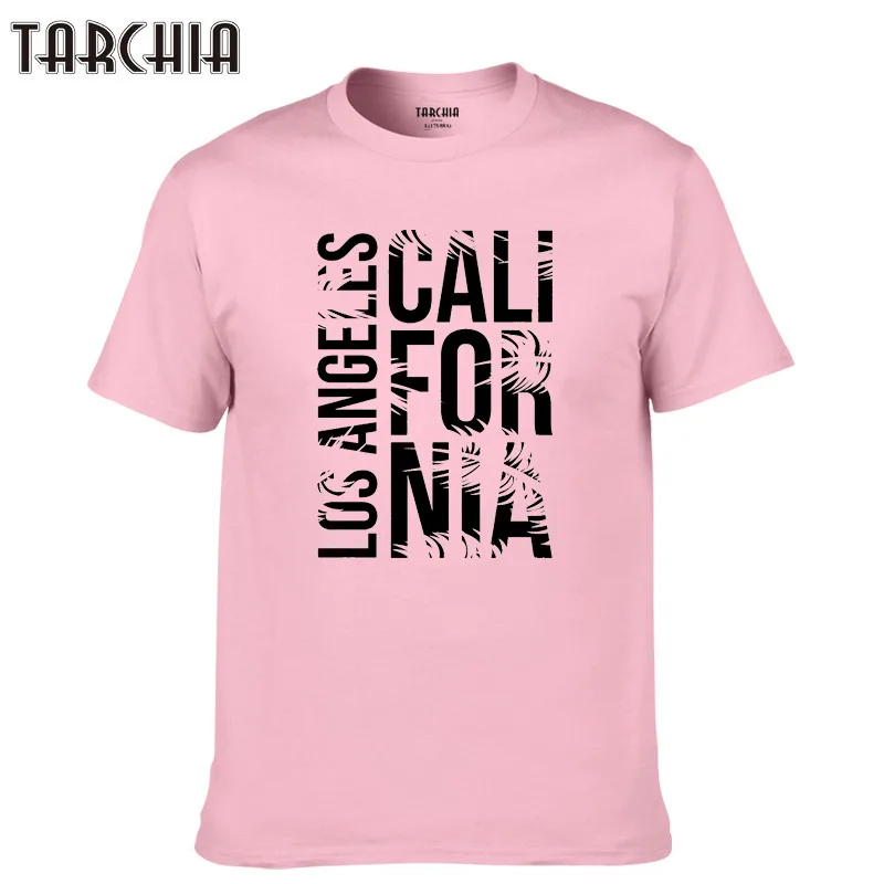 TARCHIA, хлопок, короткий рукав, летняя футболка, Лос-Анжелес, california, повседневная, приталенная, для мужчин размера плюс, футболки, топы, Homme, топы с принтом