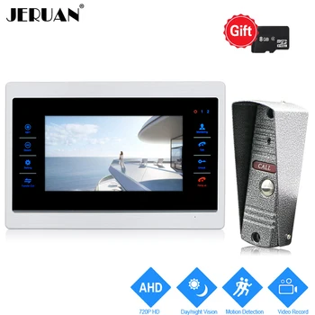 

JERUAN 1.0MP 720P AHD HD Motion Detection 7`` Digital Video Door Phone Unlock Intercom System Record Monitor + IR Mini Camera