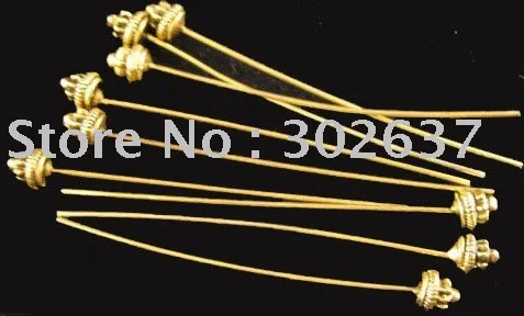 Бесплатная доставка 150 шт Золото под старину ручной работы 3D шпилька A1597G|head pins|gold