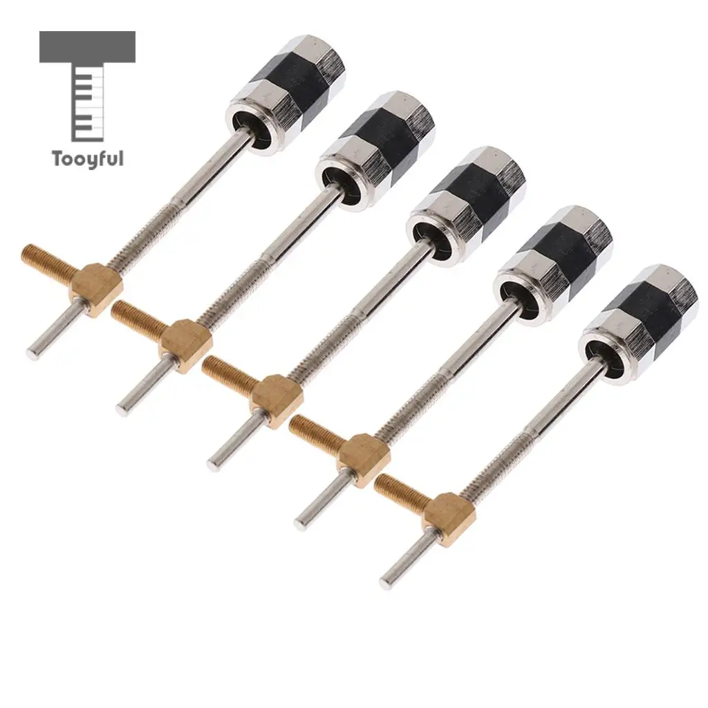 Tooyful Pack of 5 Exquiste Metal Cellos Bow Frog Mount Screws Luthier Tools 65mm/2.55inch