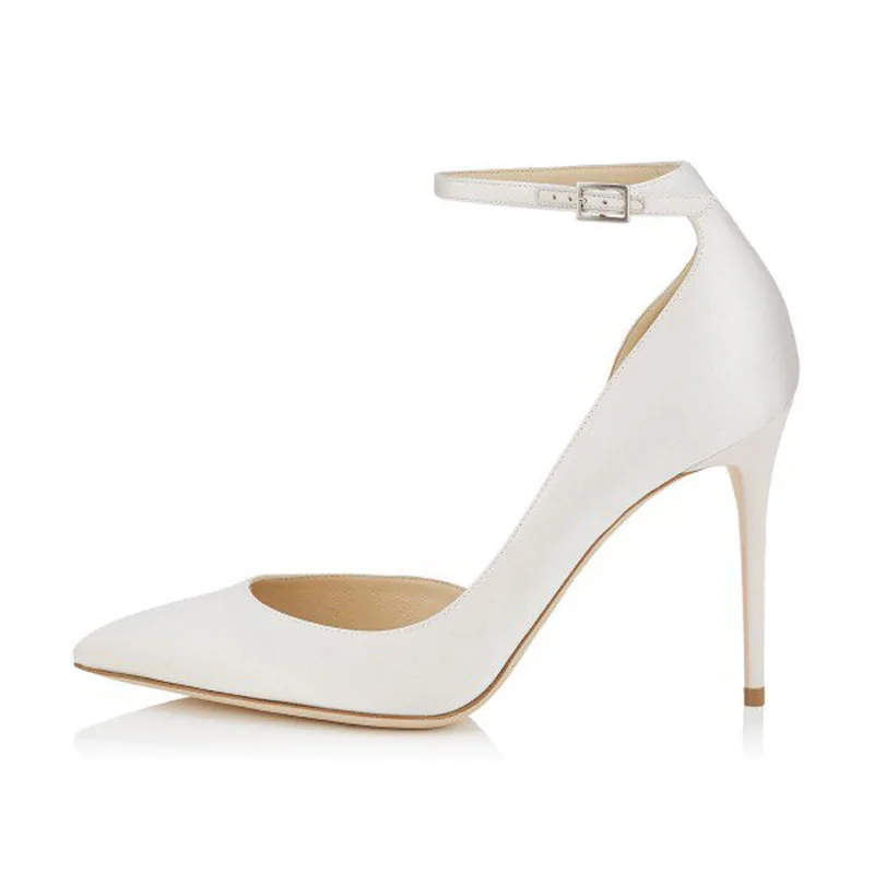 Mujeres Bombas Blanco Otoño Talón 42 Tamaño 2018 Primavera Tobillo Del Shoes41 Correa Stiletto Fsj01 Más 43 Zapatos Dorsay Señoras RESYEr