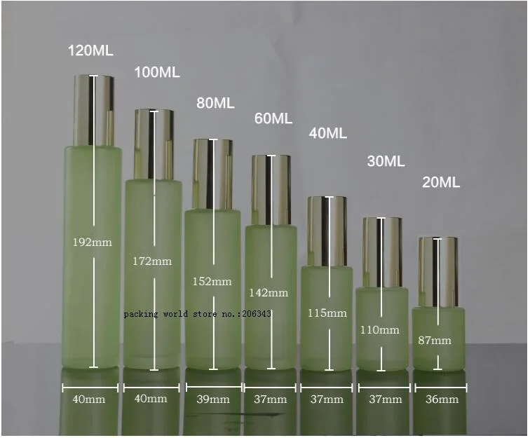 60 мл матовое/зеленый/синий/белая стеклянная бутылка блестящие золотая Крышка для сыворотки/лосьон/эмульсия/основа для макияжа