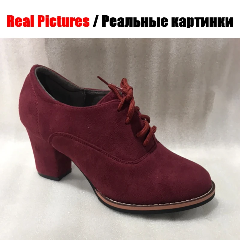 BONJOMARISA/осень зима Брендовая новая обувь на шнуровке круглый носок квадратный