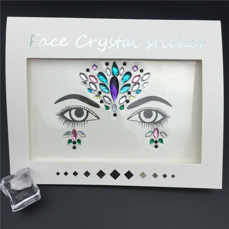 3D Crystal Glitter Jewels Tattoo Sticker Women Fashion Face Body Gems Gypsy Festival Adornment Party Makeup Beauty Stickers