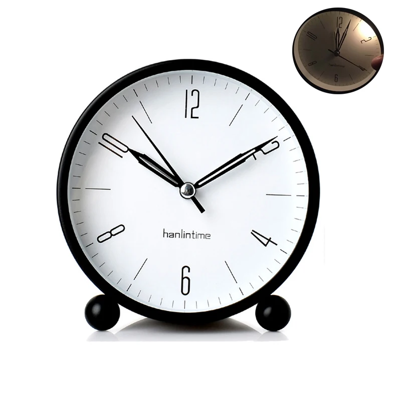 

Free Shipping Metal Table Alarm Clocks Beauty Girl Alarm Silent Desk Clocks Function Alarm Light On/Off At Night Living Room