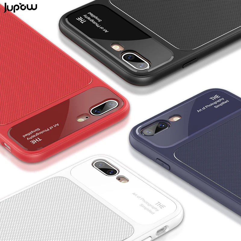 JUPOW Soft TPU Luxury Case For iPhone 8 creen Protector Tempered Glass Shockproof Full Back Cover X 7 10 Plus |