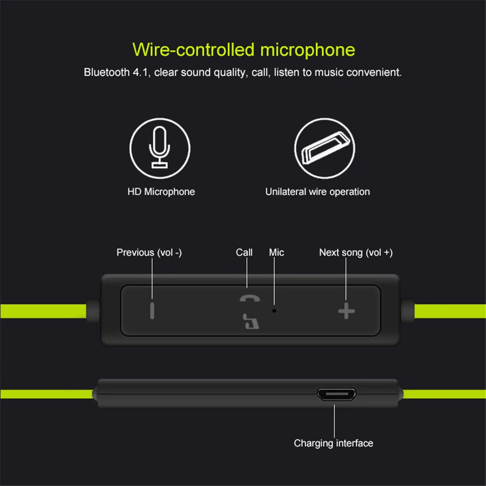  FineBorn Waterproof Sports Wireless Bluetooth Earphone for Phone Handsfree Bluetooth Headphone with Mic Stereo Bass Gym Earbud  (26)