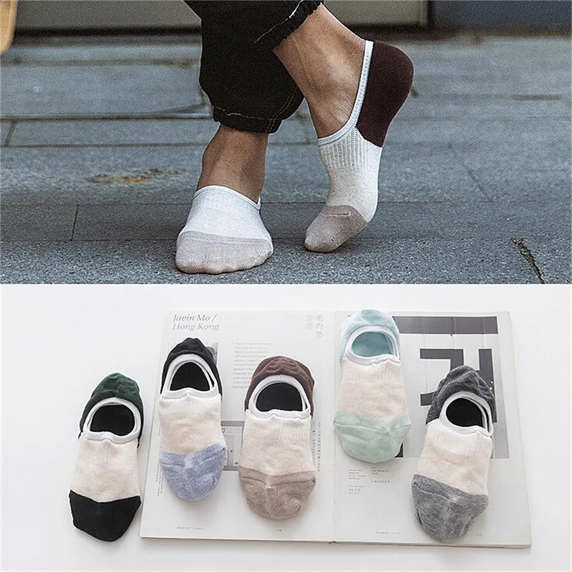 Для женщин с цветными блоками носки Тапочки Дышащий 2018 новый бренд модные хлопковые носки удобные носки # Y02